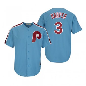 Philadelphia Phillies Bryce Harper Light Blue Cooperstown Cool Base Jersey