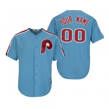 Philadelphia Phillies Custom Light Blue Cooperstown Cool Base Jersey