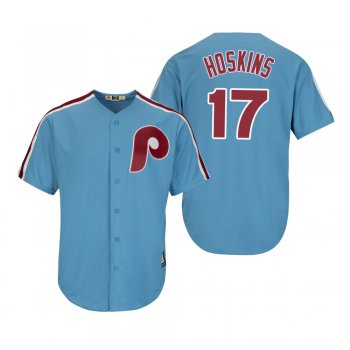 Philadelphia Phillies Rhys Hoskins Light Blue Cooperstown Cool Base Jersey