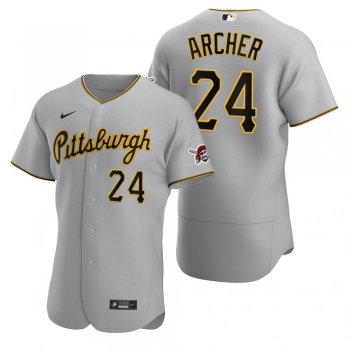 Men's Pittsburgh Pirates Chris Archer Nike Gray Authentic 2020 Road Jersey