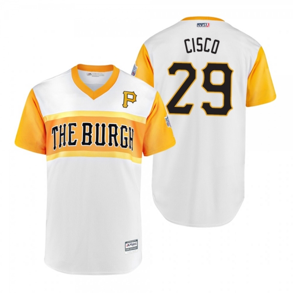 Pittsburgh Pirates Francisco Cervelli Cisco White 2019 Little League Classic Replica Jersey