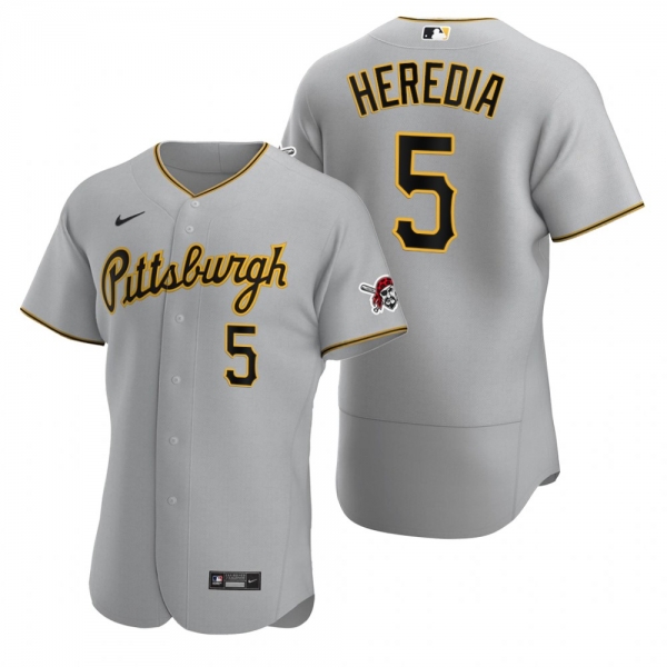 Men's Pittsburgh Pirates Guillermo Heredia Nike Gray Authentic 2020 Road Jersey