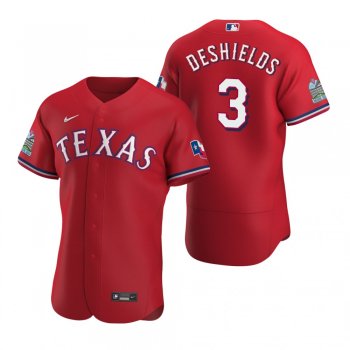 Men's Texas Rangers Delino DeShields Nike Scarlet Authentic 2020 Alternate Jersey