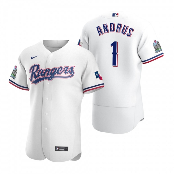 Men's Texas Rangers Elvis Andrus Nike White Authentic 2020 Home Jersey