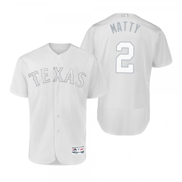 Texas Rangers Jeff Mathis Matty White 2019 Players' Weekend Authentic Nickname Jersey