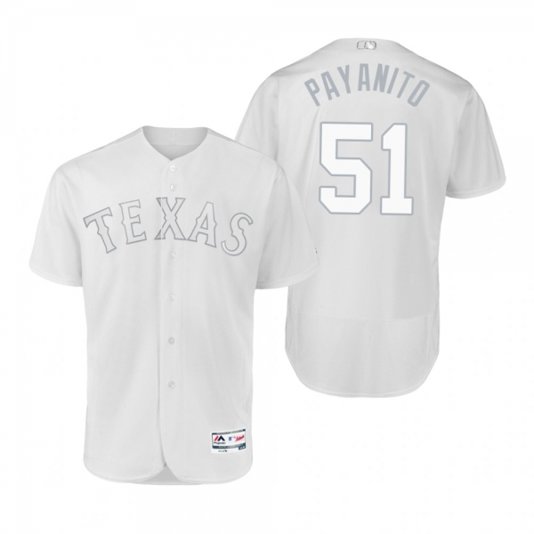 Texas Rangers Pedro Payano Payanito White 2019 Players' Weekend Authentic Nickname Jersey