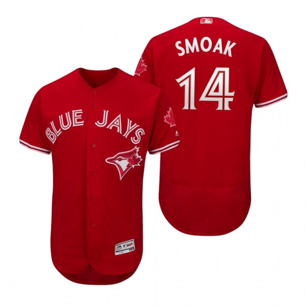 Justin Smoak #14 Toronto Blue Jays Red Canada Day Flex Base Jersey