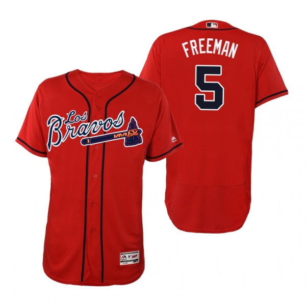 Freddie Freeman Atlanta Braves Red Hispanic Heritage Flex Base Jersey