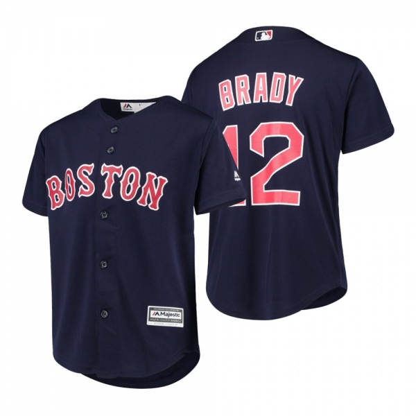 Tom Brady Boston Red Sox Navy Cool Base MLB x NFL Player Jersey