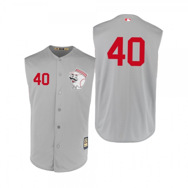 Reds Alex Wood Gray 1956 Turn Back the Clock Authentic Jersey