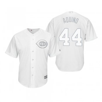 Cincinnati Reds Aristides Aquino Aquino White 2019 Players' Weekend Replica Jersey