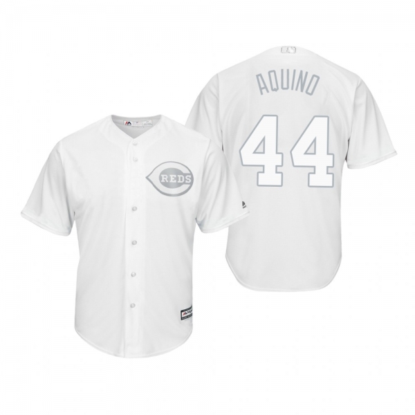 Cincinnati Reds Aristides Aquino Aquino White 2019 Players' Weekend Replica Jersey