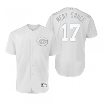 Reds Josh VanMeter Meat Sauce White 2019 Players' Weekend Authentic Jersey