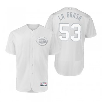 Cincinnati Reds Wandy Peralta La Grasa White 2019 Players' Weekend Authentic Jersey