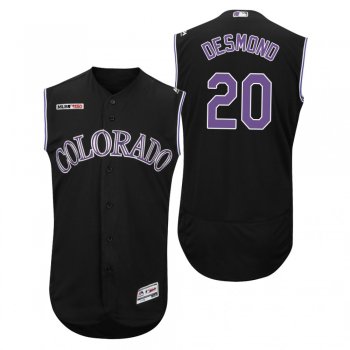 Colorado Rockies Black Ian Desmond 150th Anniversary Alternate Flex Base Jersey