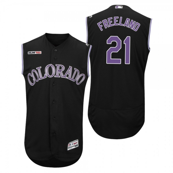 Colorado Rockies Black Kyle Freeland 150th Anniversary Alternate Flex Base Jersey