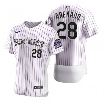 Colorado Rockies Nolan Arenado Nike White 2020 Authentic Jersey