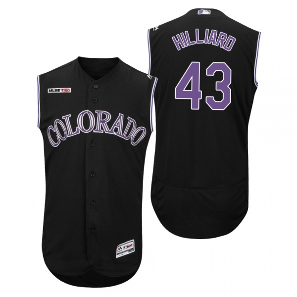 Colorado Rockies Black Sam Hilliard 150th Anniversary Alternate Flex Base Jersey