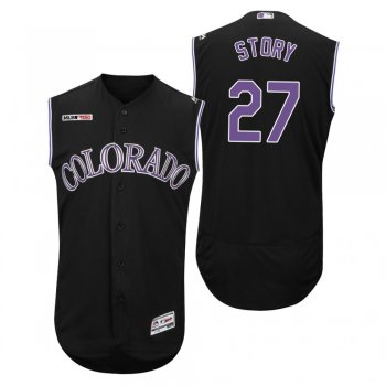 Colorado Rockies Black Trevor Story 150th Anniversary Alternate Flex Base Jersey