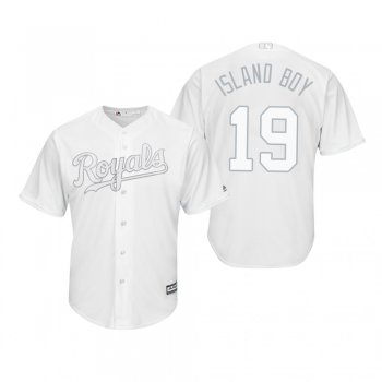 Kansas City Royals Cheslor Cuthbert Island Boy White 2019 Players' Weekend Replica Jersey