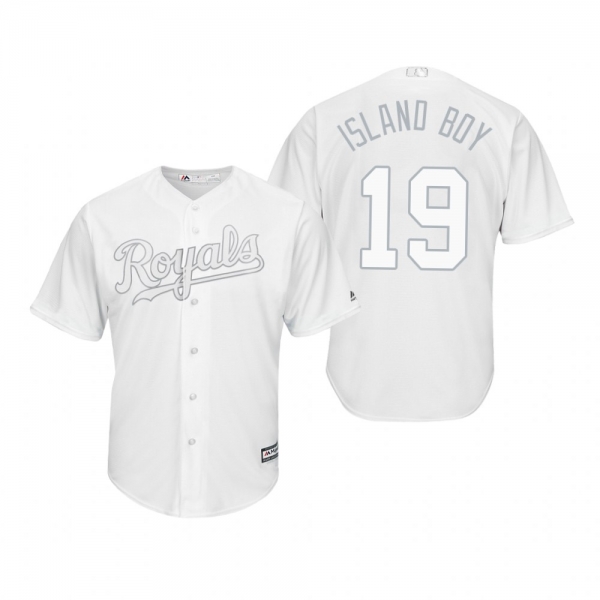 Kansas City Royals Cheslor Cuthbert Island Boy White 2019 Players' Weekend Replica Jersey