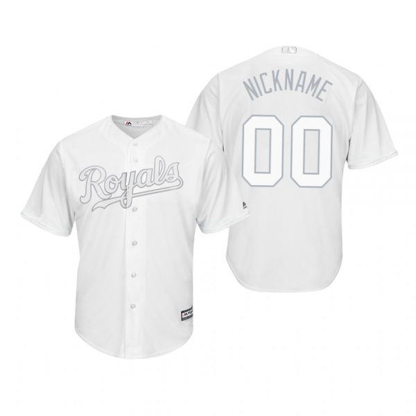 Kansas City Royals Custom White 2019 Players' Weekend Nickname Replica Jersey