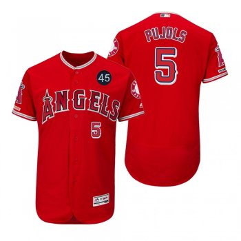 Albert Pujols Angels Scarlet Memorial 45 Patch Flex Base Jersey