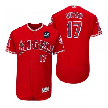 Shohei Ohtani Angels Scarlet Memorial 45 Patch Flex Base Jersey