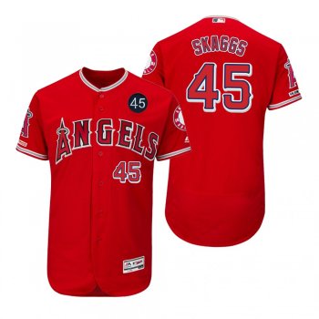 Tyler Skaggs Angels Scarlet Memorial 45 Patch Flex Base Jersey