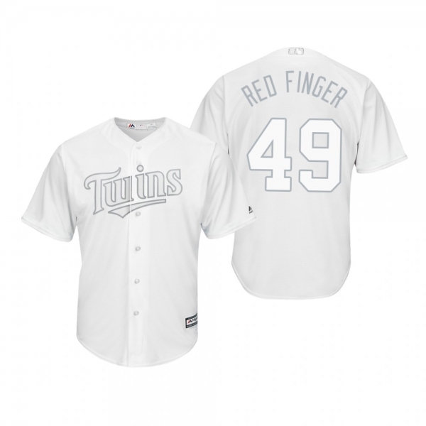 Minnesota Twins Sam Dyson Red Finger White 2019 Players' Weekend Replica Jersey