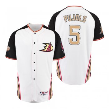 Albert Pujols Los Angeles Angels White 2019 Anaheim Ducks Crossover Flex Base Jersey