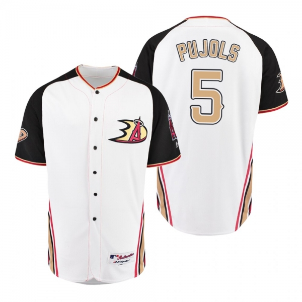 Albert Pujols Los Angeles Angels White 2019 Anaheim Ducks Crossover Flex Base Jersey