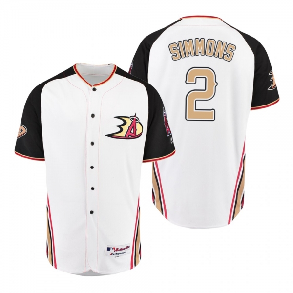 Andrelton Simmons Los Angeles Angels White 2019 Anaheim Ducks Crossover Flex Base Jersey