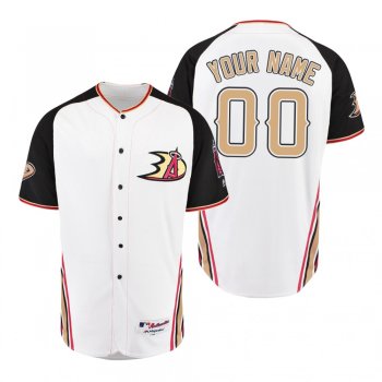 Los Angeles Angels Custom White 2019 Anaheim Ducks Crossover Flex Base Jersey