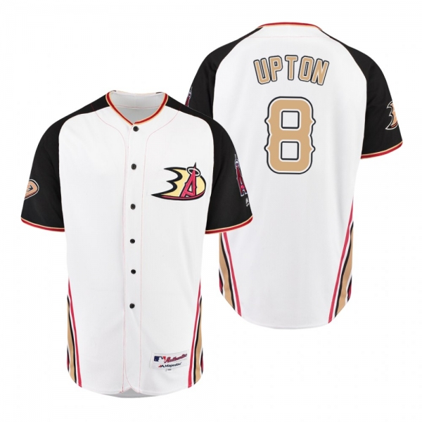 Justin Upton Los Angeles Angels White 2019 Anaheim Ducks Crossover Flex Base Jersey