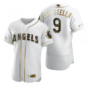 Los Angeles Angels Tommy La Stella Nike White Authentic Golden Edition Jersey