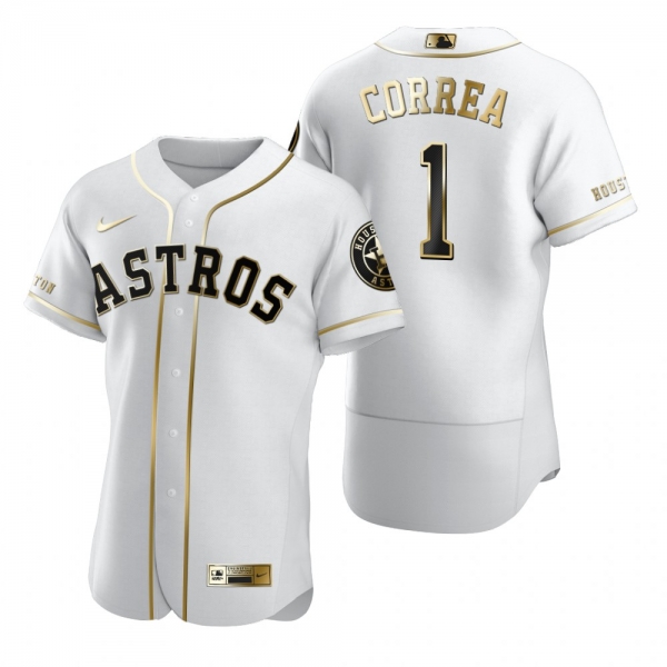 Houston Astros Carlos Correa Nike White Authentic Golden Edition Jersey