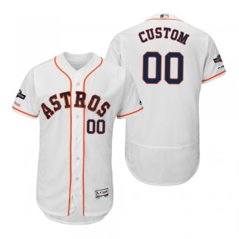 Custom Houston Astros White 2019 Postseason Flex Base Jersey