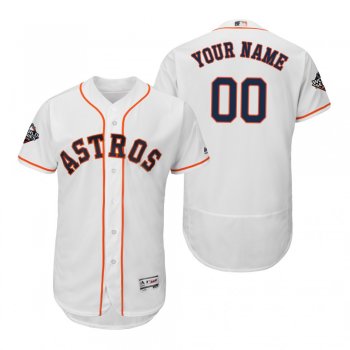 Custom Houston Astros White 2019 World Series Flex Base Jersey