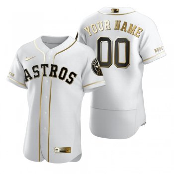 Houston Astros Custom Nike White Authentic Golden Edition Jersey