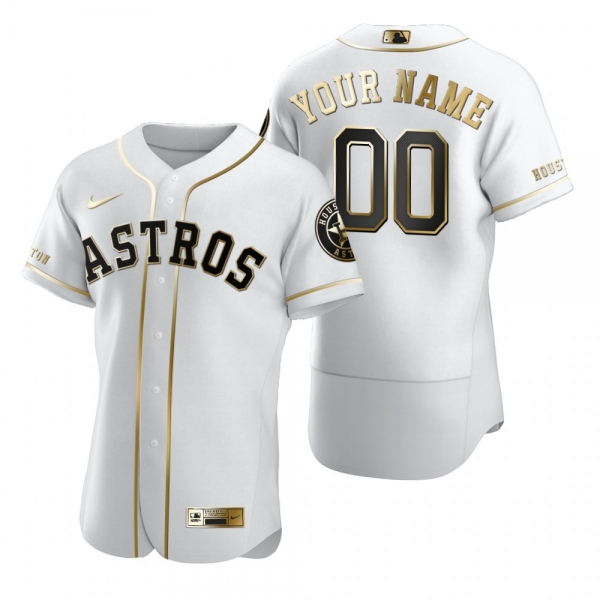 Houston Astros Custom Nike White Authentic Golden Edition Jersey