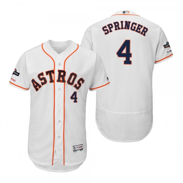 George Springer Houston Astros White 2019 Postseason Flex Base Jersey