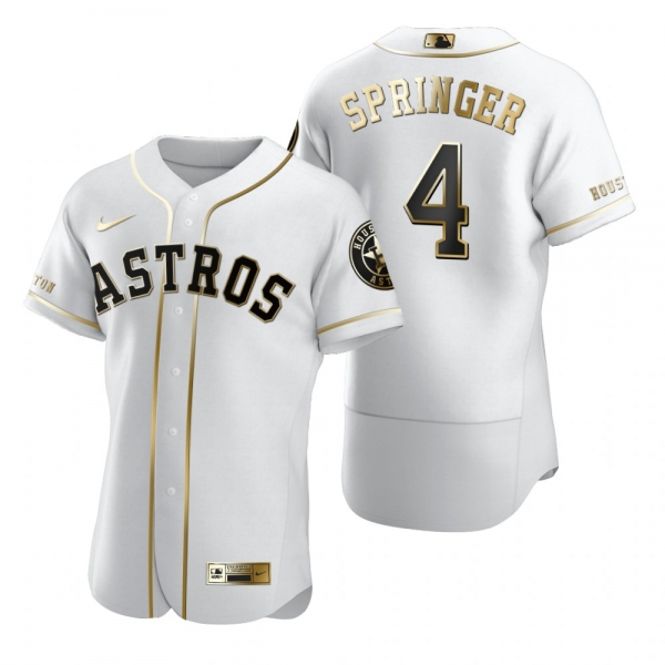 Houston Astros George Springer Nike White Authentic Golden Edition Jersey