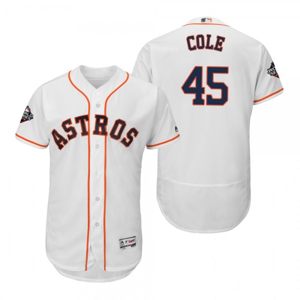 Gerrit Cole Houston Astros White 2019 World Series Flex Base Jersey