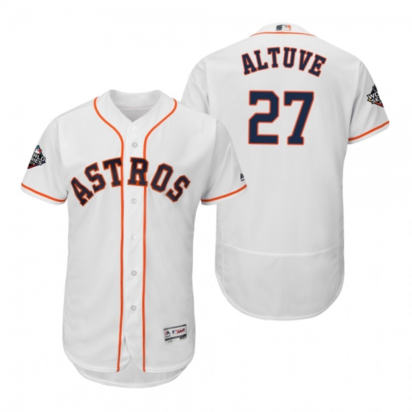 Jose Altuve Houston Astros White 2019 World Series Flex Base Jersey