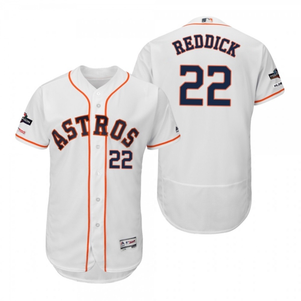 Josh Reddick Houston Astros White 2019 Postseason Flex Base Jersey