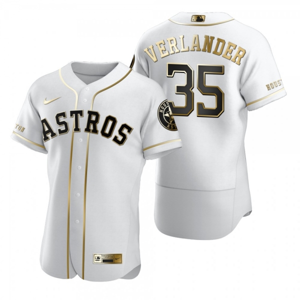 Houston Astros Justin Verlander Nike White Authentic Golden Edition Jersey