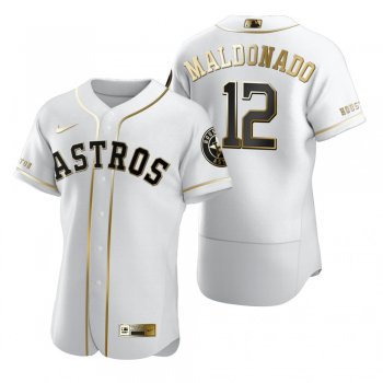 Houston Astros Martin Maldonado Nike White Authentic Golden Edition Jersey