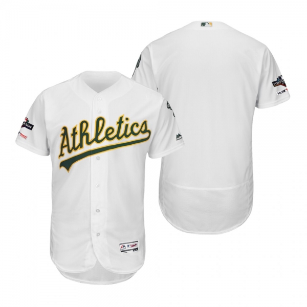 Oakland Athletics White 2019 Postseason Flex Base Jersey