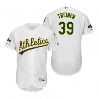 Blake Treinen Oakland Athletics White 2019 Postseason Flex Base Jersey